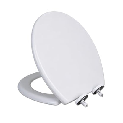 MinSha V-Shape Toilet Seat Soft Close Elongated, Matte White Easy Install