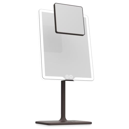 Orbit LED Vanity Mirror with Lights, 7X/1X Magnification, Dimmable & USB-C Rechargeable Tabletop Mirror (Espresso Brown) - color: Espresso Brown