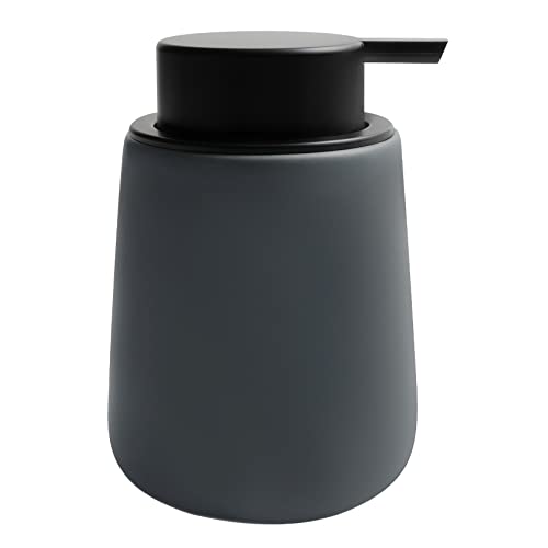 Soap Dispenser Ceramic with Easy-to-Press Pump Hand Lotion Liquid Dispenser for Shampoo Bathroom Kitchen 12 oz Grey - color: Liquid-grey