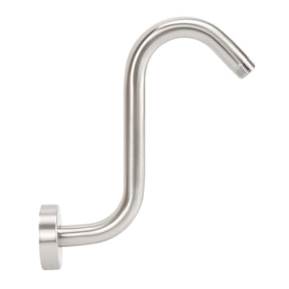 NearMoon S Shaped Shower Head Riser Arm, Shower Extender Arm with Flange, Standard 1/2" Connection- Bathroom Accessory (8 Inch, Brushed Nickel) - color: Brushed Nickel, style: 8 Inch