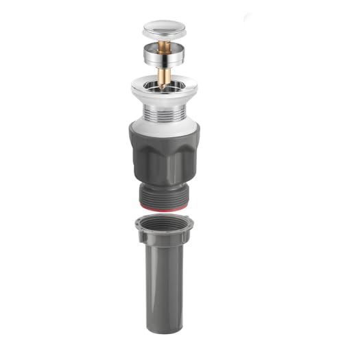 1 1/2" Bathroom Sink Pop-Up Drain Filter, Clog-Proof Filter, Sink Assembly with Overflow Outlet, Stainless Steel Sink Drain Plug（Without Overflow Hole） - size: nonporous