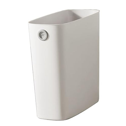 Agatige Small Trash Can, Pp Slim Open Top Narrow Garbage Container Bin Wastebasket Garbage Can with Fixing Holes for Bathroom Office Bedroom Kitchen (White) - color: white