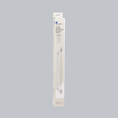 Medline Knurled Chrome 24” Grab Bar for Shower & Bathtub, Independence & Ease of Movement — for Elderly, Handicapped or Seniors, 300 lb. Capacity, 1 Bar - size: 24"