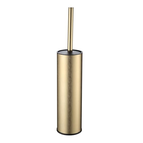 Toilet Brush and Holder Set Premium Material Toilet Bowl Cleaner Free Standing Toilet Bowl Brush and Holder Gold - color: Gold