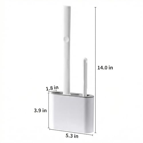 Silicone Toilet Brush Set with Holder,Wall Mounted for Bathroom RV Camper Home,Space-Saving & Hygienic Cleaning Tool,Easy to Install,Grey