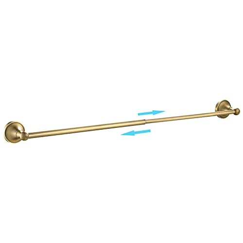 Leyden Antique Brass Towel Bar, Adjustable Towel Holder Rod Brass Towel Rack Bathroom Accessories Wall Mount - color: Single Towel Bar