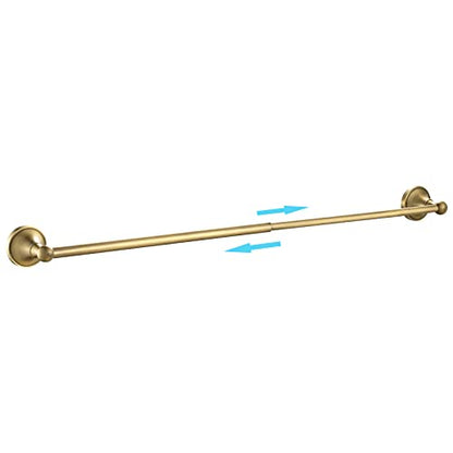 Leyden Antique Brass Towel Bar, Adjustable Towel Holder Rod Brass Towel Rack Bathroom Accessories Wall Mount - color: Single Towel Bar