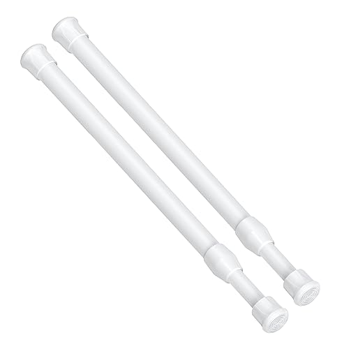 Spring Tension Curtain Rods Short Tension Rod (White,12" to 19"-2Pcs) - color: White, size: 12" to 19"-2Pcs