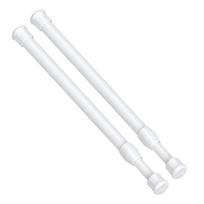 Spring Tension Curtain Rods Short Tension Rod (White,12" to 19"-2Pcs) - color: White, size: 12" to 19"-2Pcs