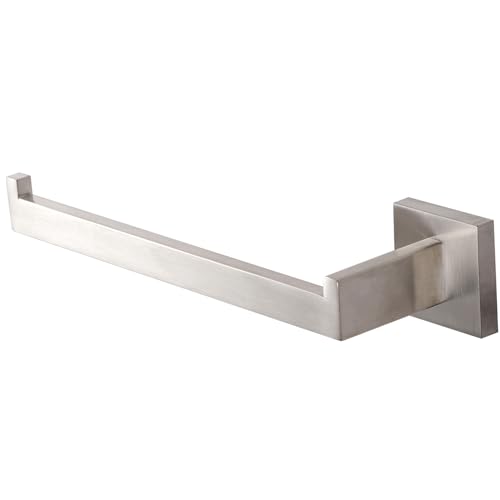 LANC Left Side Bathroom Hand Towel Holder Brushed Nickel Hand Towel Bar 10 Inche Square Towel Ring for Kitchen Bathroom Wall Mount Stainless Steel Modern Towel Racks Hanger, A8806BN-LF - color: Brushed Nickel, size: 1 Pack(Left Hand)