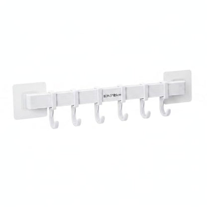 Adhesive Shower Caddy, 13.6-Inch Wide No-Drill Wall Mount Rack for Bathroom & Kitchen, PP Plastic Storage Organizer (1 PC) - color: White