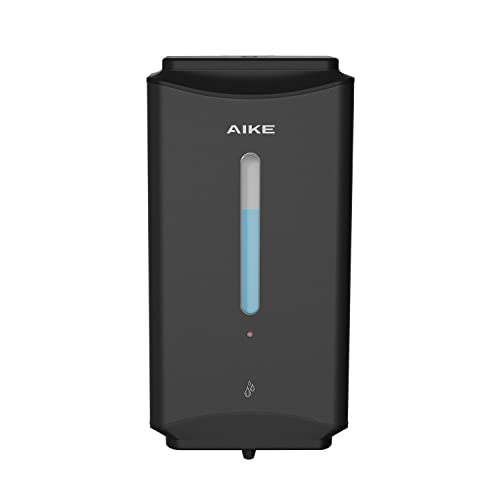 AIKE Heavy Duty Automatic Soap Dispenser,37oz for Bathroom,Matteblack Steel | 5-Level and Savety Key for Commercial(4*AA Batteries Not Included),Screw Wall Mount for Space-Saving,Stainless Steel AK1206 - color: Matte Black
