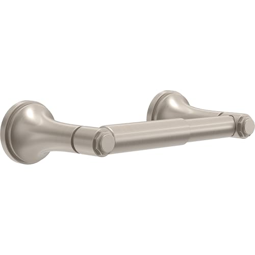 Franklin Brass Brushed Nickel Spring Loaded Toilet Paper Holder, Traditional Wall Mount Toilet Paper Storage - Woodruff WDRF50-SN - color: Satin Nickel