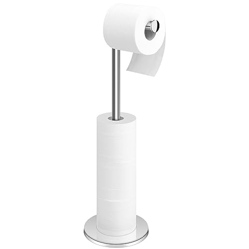 TACGEA Toilet Paper Holder Stand, Bathroom Toilet Paper Roll Holder Stainless Steel, Storage for 4 Rolls, Silver - color: Silver