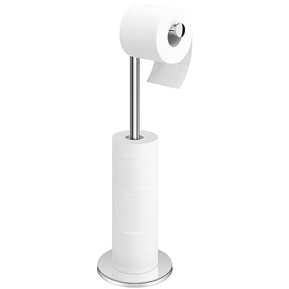 TACGEA Toilet Paper Holder Stand, Bathroom Toilet Paper Roll Holder Stainless Steel, Storage for 4 Rolls, Silver - color: Silver