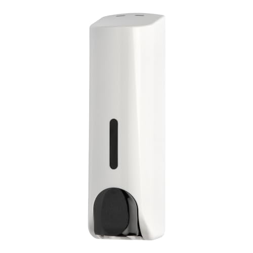 Single Wall Mounted Shampoo Soap Shower Dispensers with 1x350ml Refillable Bottles, White - color: Single White
