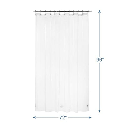 AmazerBath Heavy Duty Shower Curtain Liner 12 Gauge, 72 x 96 Inches Clear Shower Curtain Liner with 3 Clear Stones and 12 Grommet Holes, Weighted Plastic Shower Liner - size: 72"W x 96"L (Pack of 1)