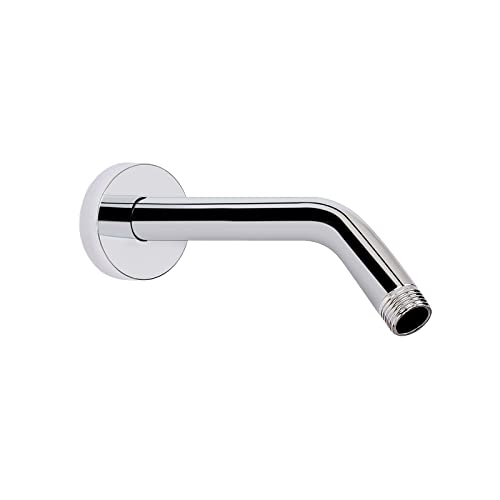 Shower Arm with Flange and Teflon Tape, Wall Mounted Shower Pipe 304 Stainless Steel Extension Arm for Fixed Shower Head & Handheld (6 Inch, Chrome) - color: Chrome, style: 6 Inch
