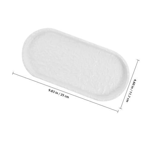 Totority Elegant White Ceramic Bathtub Tray with Large Capacity, Minimalist Design, Easy to Clean Vanity Tray for Bathroom, Decorative Cosmetic Holder and Phone or Book Rest
