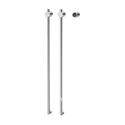 Vertical Electric Heated Towel Rail for Bathroom, Freestanding Towel Warmer Rack with Smart Temperature Control,40-60°C Adjustable for Drying Towels and Silk Care, Modern Black Towel Heater Bar for B - color: Brushed Nickel