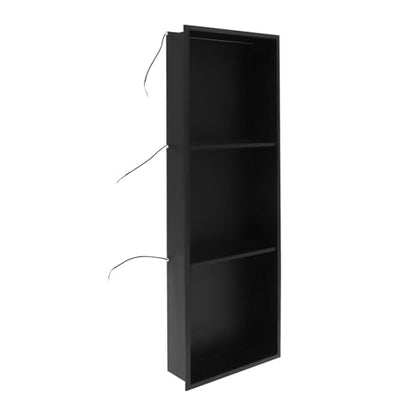 2-Tiers 12x24 Shower Niche with LED Light Strips, Matte Black Shower Niche Cabinet, Recessed Wall Cabinet, Stainless Steel Bathroom Shelf for Bathrooms, Kitchens, Toilets (12x36in) - size: 12x36in