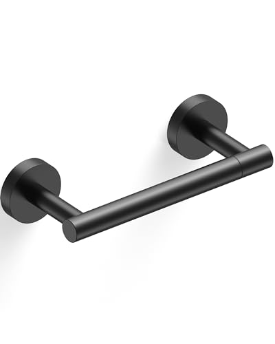 RARXTR Matte Black Toilet Paper Holder SUS304 Stainless Steel Double Post Pivoting Toilet Paper Roll Holder Wall Mounted Toilet Tissue Holder for Commercial Bathroom RV - color: Matte Black, size: Wall Mount