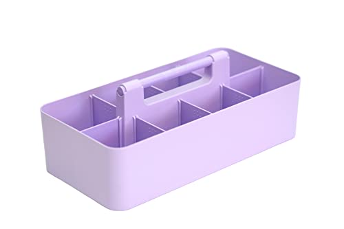 8 Compartments DIY Dividers,Large caddy, Multi Purpose, Simple, Portable, Stackable, Modern Solution for School, office, Desktop -MADE IN USA (Lavender) - color: Lavender