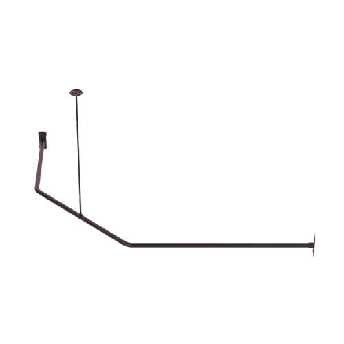Naiture L Shape Shower Curtain Rod, 18-1/2" X 26" X 36", Oil Rubbed Bronze | Aluminum, Includes 36" Ceiling Support & Hardware, Cut to Fit, Permanent Mount, Counterpart Wall Size 54" x 36" - color: Oil Rubbed Bronze, size: 18-1/2" X 26" X 36"