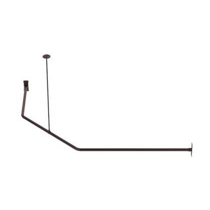 Naiture L Shape Shower Curtain Rod, 18-1/2" X 26" X 36", Oil Rubbed Bronze | Aluminum, Includes 36" Ceiling Support & Hardware, Cut to Fit, Permanent Mount, Counterpart Wall Size 54" x 36" - color: Oil Rubbed Bronze, size: 18-1/2" X 26" X 36"