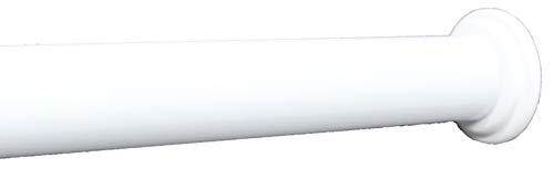 Urbanest 1" No Drilling Shower Closet Window Metal Premium Adjustable Tension Rod, Heavy Duty, 42-inch to 72-inch, Glossy White - color: Glossy White, size: 42"-72"