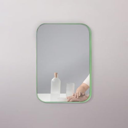 8-Inch Table Desk Vanity Makeup Mirror, Simple Portable Travel Mirror with Stand, Standing and Wall Hanging Dual-use, Green - color: Green