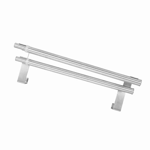 Over Door Towel Rack, 201 and 430 Stainless Steel Hanging Towel Holder, Retractable Single or Double Bar, No Drill Anti Skid Design for Bathroom Kitchen Apartment Renters (40cm Retractable - size: 40cm retractable double pole