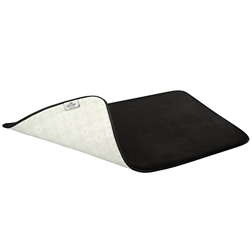 American Soft Linen 21x32 Fluffy Foamed Slip Reducer Bath Rug, Machine Washable Area Bath Mat Rugs for Bathroom, Black - color: Black, style: 21x32" Fluffy Foamed Bath Mat
