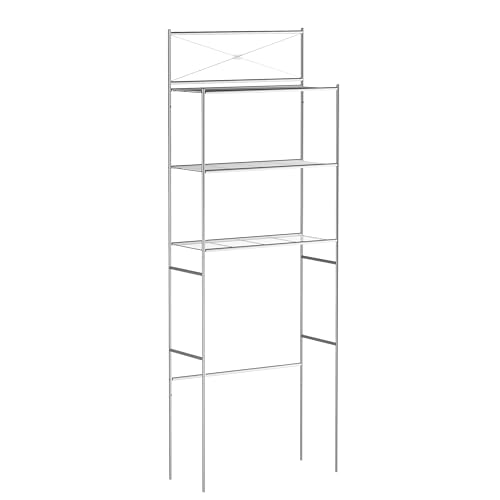 Zenna Home Over the Toilet Storage Shelf Space Saver, Behind Toilet Bathroom Organizer and Storage, Metal Bathroom Organizer with 3 Shelves, Satin Nickel - color: Satin Nickel