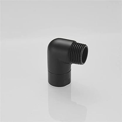 Black Shower Elbow Connector, Biveah Brass 90 Degree Shower Extension Arm Hose Elbow Adapter for Shower Head, KSB012B
