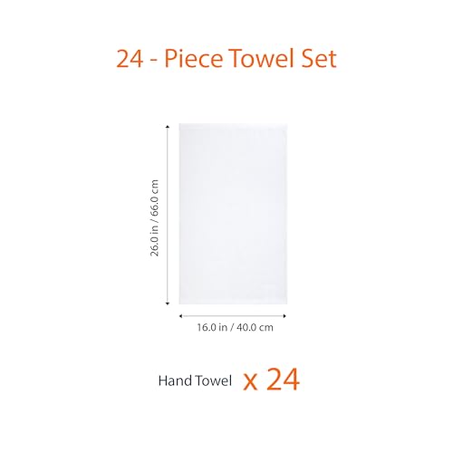 Amazon Basics Soft and Thick Cotton Hand Towels, 16 x 26 in, White, (Pack of 72) - color: White, size: 72 Pack