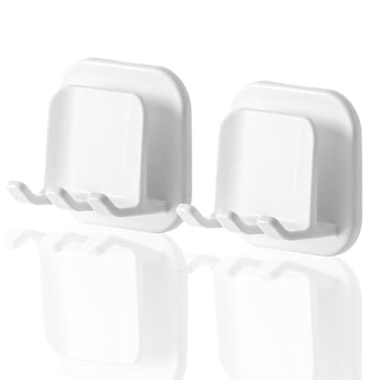 Toothbrush Holders for Bathrooms, Razor Holder for Shower, Self Adhesive Tooth Brushing Holder Wall Mounted, Toothbrush Organizer for Shower Hanging Towel, Waterproof Hook for Bathroom, 2Pcs - size: ToothbrushHolders - 2PCS