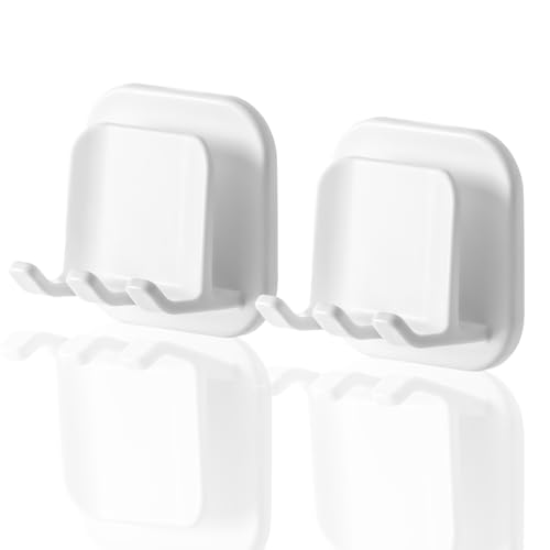 Toothbrush Holders for Bathrooms, Razor Holder for Shower, Self Adhesive Tooth Brushing Holder Wall Mounted, Toothbrush Organizer for Shower Hanging Towel, Waterproof Hook for Bathroom, 2Pcs - size: ToothbrushHolders - 2PCS