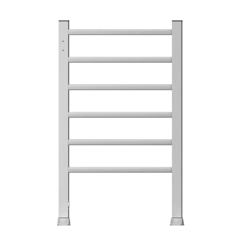 Electric Heated Towel Rack for Bathroom, 2-in-1 Freestanding & Wall Mounted 6 Bar Towel Warmer, IPX4 Waterproof Plug-in Rustproof Aluminum Towel Heater for Home Hotel