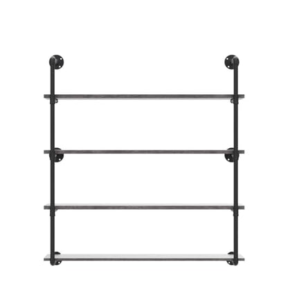Industrial Pipe Shelves With Wood Planks,Rustic Pipe Shelving Wall Shelf | Metal Pipe Solid Pine Wood,Easy to Assemble,Wooden Board Thickness 0.78 In,For Bar Farmhouse Kitchen Office Bathroom,Bedroom - color: 4-layer, size: 42in