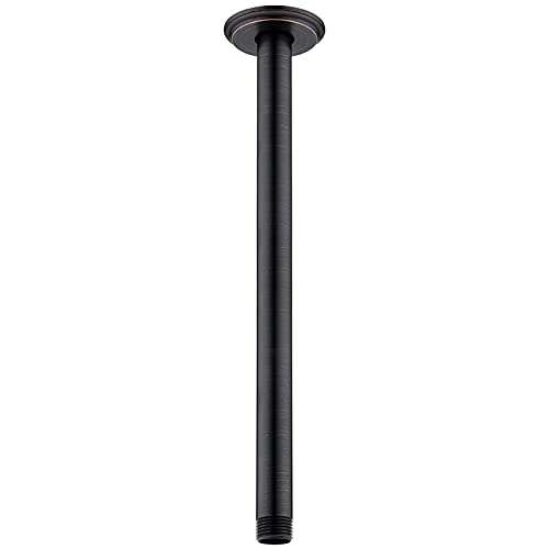 12 Inch ORB Ceiling Mounted Shower Arm for Rain Shower Head | Shower arm and flange - color: Oil Rubbed Bronze, size: 12 Inches