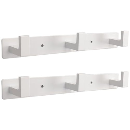 Coat Rack, Heavy Duty Stainless Steel 3 Tri Coat Hook Hanger, Wall Mounted Wall Hooks, Rustic Clothes Hook/Key Hook Rail for Bathroom Kitchen Entryway(2 Pack, 3 Hook White) - color: White, size: 3 Hook-2 Pcs