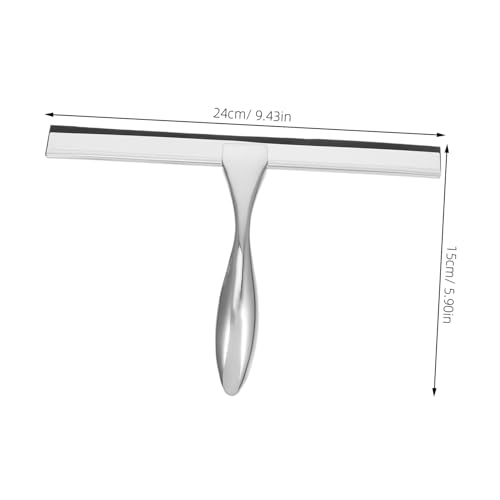 Shower Squeegee with Hook Holder for Bathroom Glass Stainless Steel Wiper Scraper 10-inch Blade for Mirrors and Tiles Streak-Free Design for Home Use