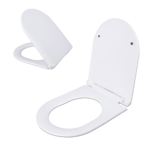 D-Shaped Toilet Seat – Soft-Close, Easy to Install, Easy to Clean | Quick-release design removes the seat in seconds, making deep cleaning around hinges simple and more hygienic - size: QS18”