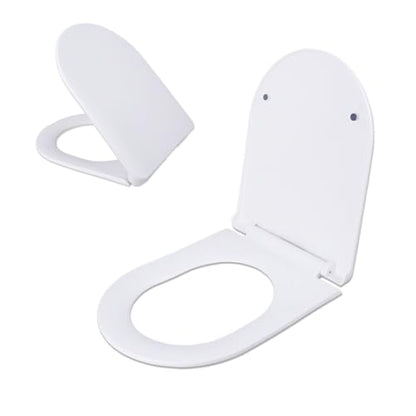 D-Shaped Toilet Seat – Soft-Close, Easy to Install, Easy to Clean | Quick-release design removes the seat in seconds, making deep cleaning around hinges simple and more hygienic - size: QS18”
