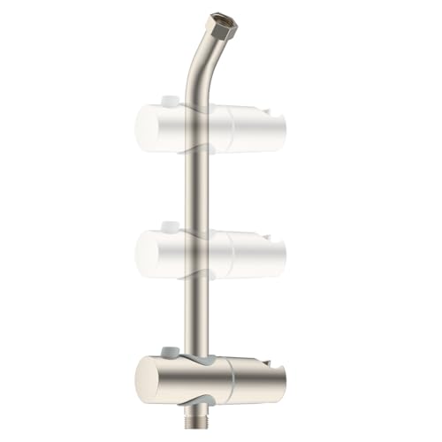 Hibbent Shower Slide Bar with Handheld Shower Head Holder, Stainless Steel Shower Arm Extension Sliding Bar, Height & Angle Adjustment Showerhead Holder, Brushed Nickel - color: Brushed Nickel