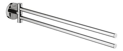 GROHE 40371001 Essentials Double Towel Bar, 18-Inch, Starlight Chrome - color: Starlight Chrome, size: 18 Inch