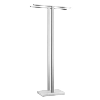 KES 43'' H Standing Towel Rack for Bathroom, Weighted Marble Base | Fits Large Bath Sheet, Freestanding Floor, 2-Tier, Outdoor, Extra High, Thick 18/8 Stainless Steel Brushed Finish, BTH232-2