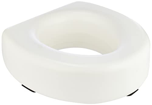 HealthSmart Enhanced Comfort 5" Raised (Round) Toilet Seat Risers for Seniors 5 Slip Resistant Pads FSA/HSA Eligible Padded Toilet Seat Elevation 15.7 x 15.2 x 6.1 - style: New and Improved