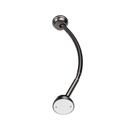 Zenna Home No Drill Curved Shower Curtain Rod, 32 - 40 Inches Adjustable Shower Rod for Small Tubs or Showers, Easy Install, Choice of No Drilling Tension or Wall Mount, Rustproof, Bronze
